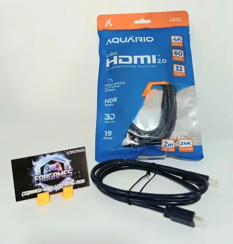 Cabo hdmi 4K de 2 metros. Aqui na LOJA FABGAMES