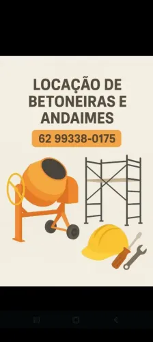 Andaimes e betoneira