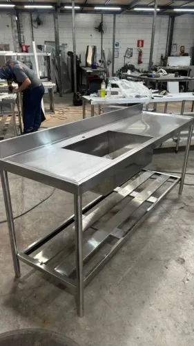 Pia Inox 1,10m Cuba Profunda Uso Comercial