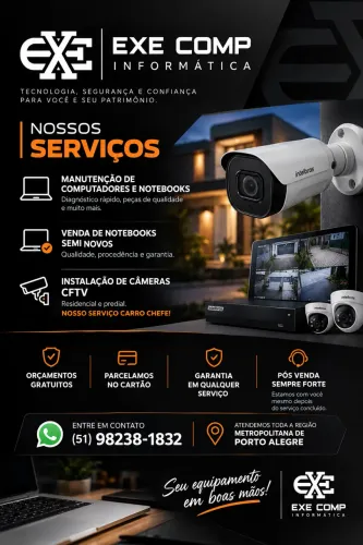 Manutenção de computadores e instalação de CFTV