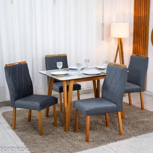 MESA DE JANTAR SIENA COM 4 CADEIRAS - PAGUE SÓ NA ENTREGA!