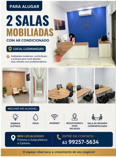 SALAS COMERCIAIS MOBILIADAS PARA LOCAÇÃO - LUZIMANGUES/TO