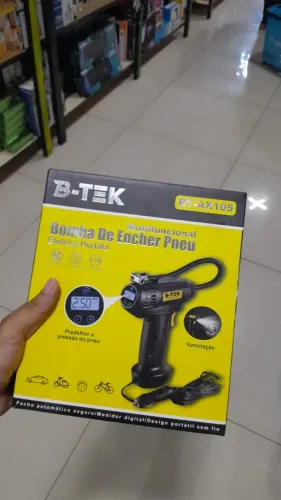 Bomba multifuncional para encher pneu com predefinição e iluminação