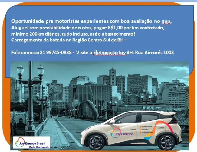 Locação BYD MINI em Belo Horizonte? Procura-se Motorista Experiente!