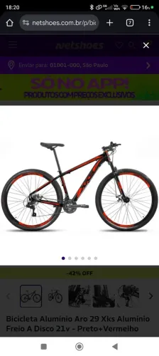 Bicicleta de alumínio aro 29 - Vai com capacete e luvas