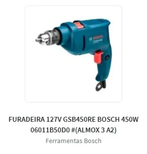 Furadeira de Impacto Bosch GSB 450 RE 450W 127V