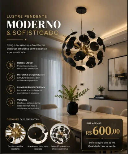 Lustre Pendente - Moderno & Sofisticado