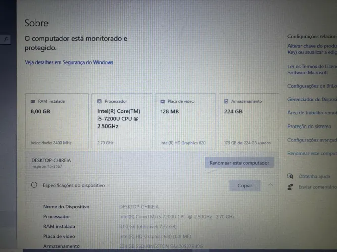 Vendo notebook Dell Inspiron 15-3567