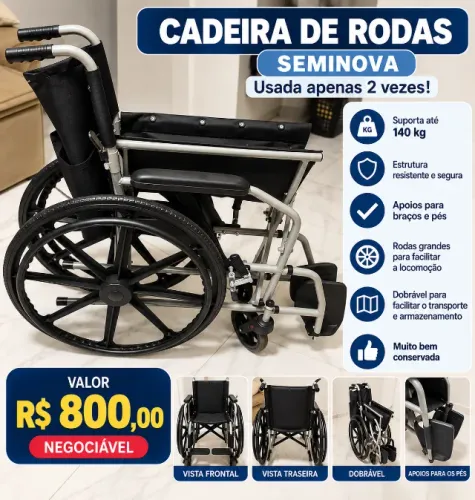 ? VENDO CADEIRA DE RODAS - SEMINOVA!