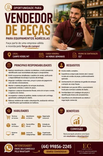 VAGA | Vendedor de equipamentos agrícolas