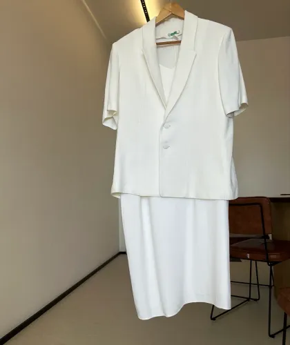 Conjunto Vestido Social Branco G Alfaiataria