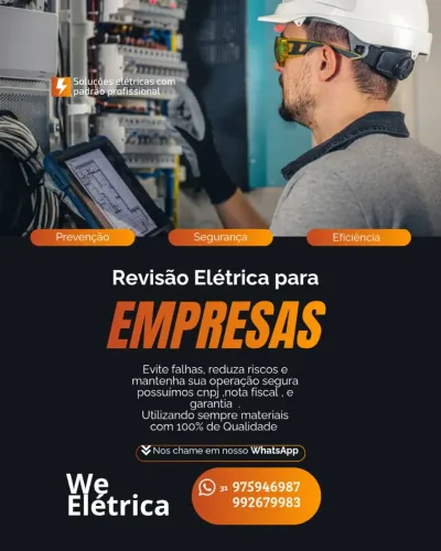 Eletricista  possuímos garantia de 5 anos em todos os serviços. 