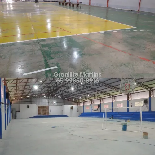 Limpeza de piso de Granilite e Remoção de Tinta Epóxi