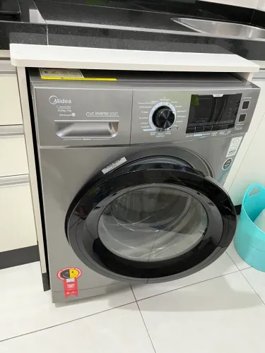 Lava e Seca Midea LSE10X2 Grafite Metálico 10,2kG Storm Wash Inverter Tambor 4d - 220V