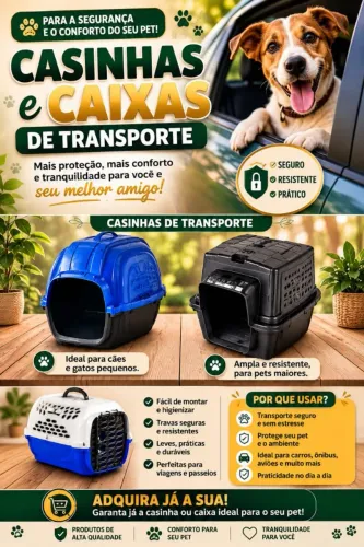 Lote Pet casinhas+ caixas transportes