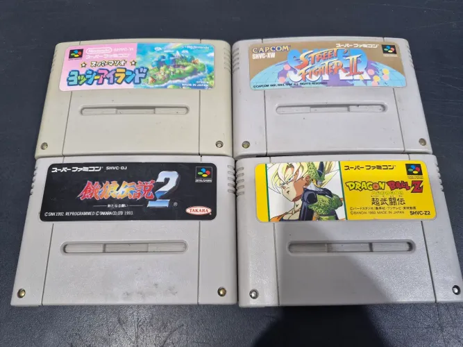 Lote 4 cartuchos jap. Super nintendo
