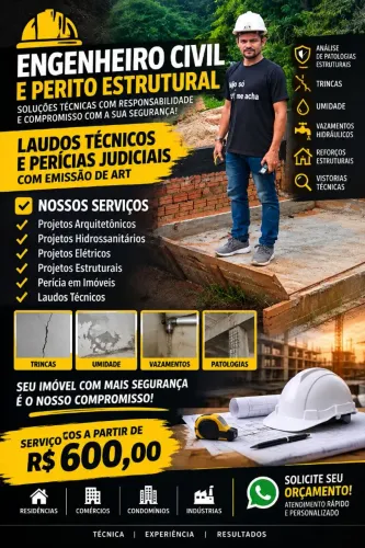 Visita técnica de engenheiro civil perito