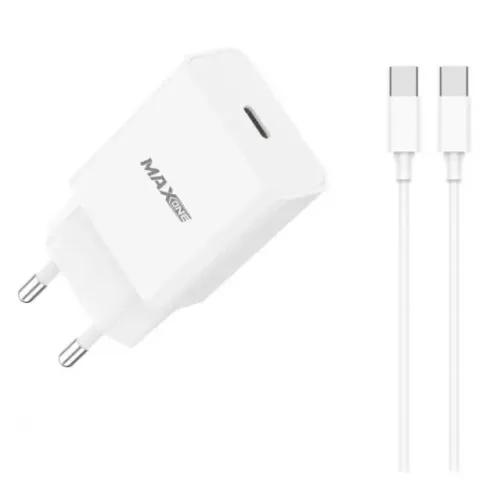 Carregador MaxOne Turbo com Cabo 1m USB-C Branco