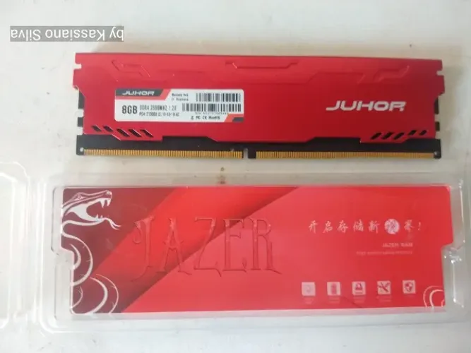Memória 8gb-ddr4 Juhor xmp gamer vermelha com dissipador no blister testada 100%