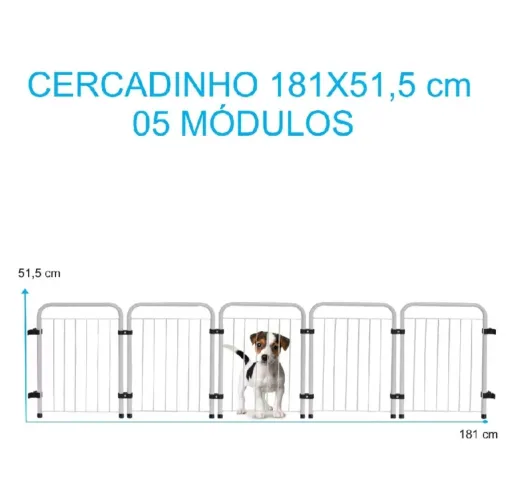Cercado para Cachorro - em Aço 5 Módulos