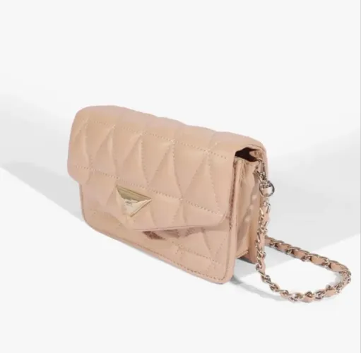 Bolsa Schutz 944 nude pequena em couro