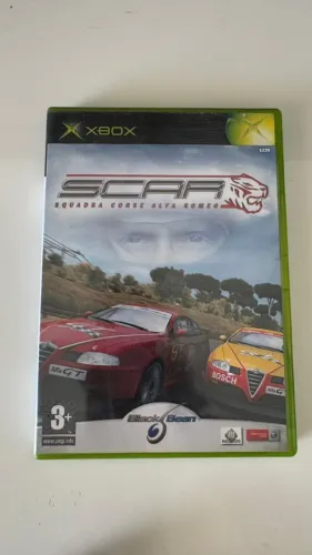 SCAR SQUADRA CORSE ALFA ROMEO XBOX ORIGINAL PAL MIDIA FISICA COM CAIXA E MANUAL