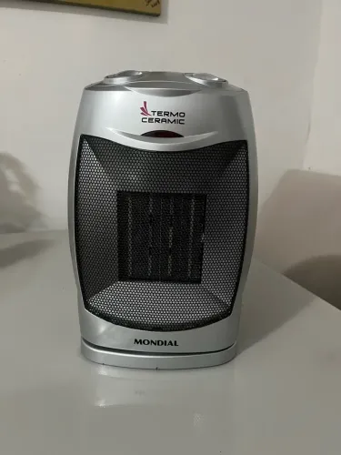 Aquecedor mondial termo ceramica portatil 2 em 1 1500W preto e prata