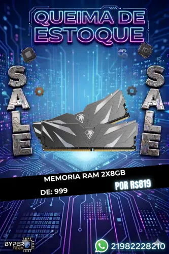 Memória Ram 2x8GB DDR4 3200MHz Netac, Lacrada