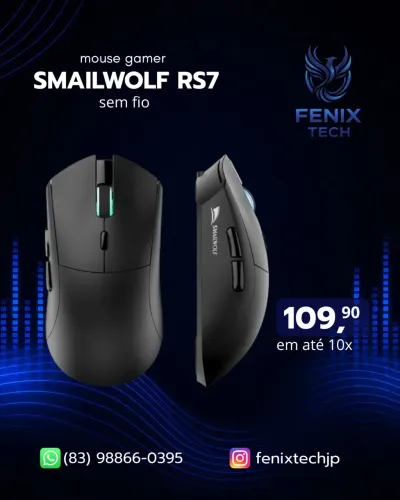 MOUSE GAMER SMAILWOLF RS7 -NOVO