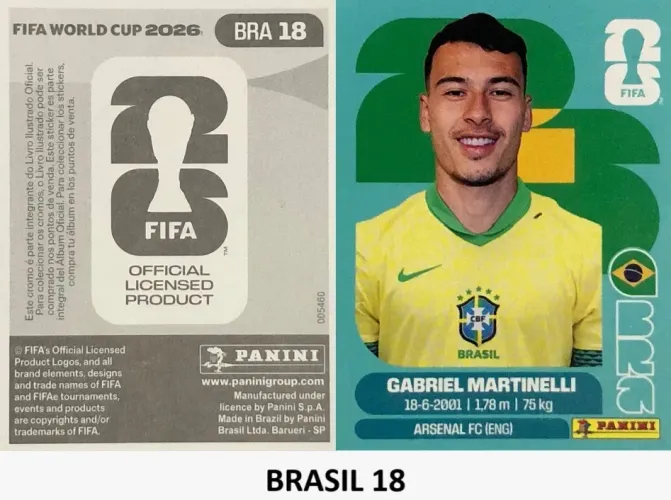Figurinha copa do mundo 2026 - Brasil 18 ( Gabriel Martinelli)