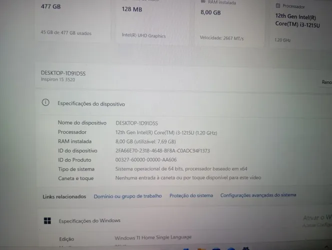 Notebook Dell impecável