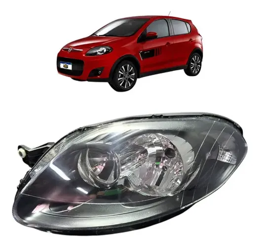 Farol Esquerdo Palio 2012 2013 2014 2015 2016 Máscara Negra Esquerdo/motorista