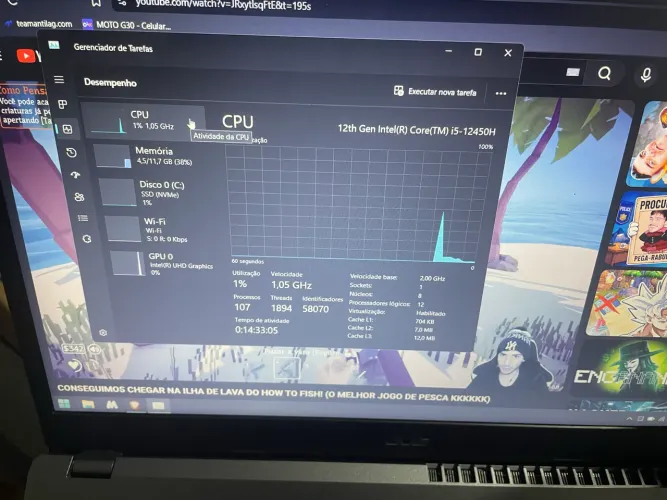 Notebook Intel Core i5 12ª Geração | 12GB RAM