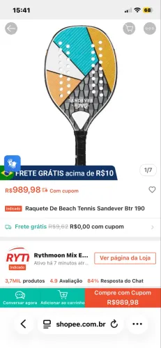 Raquete de Beach Tennis Sandever 190