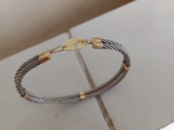 Pulseira de Ouro com cabo Náutico