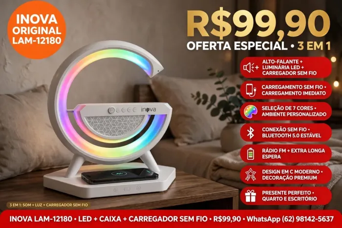 INOVA LAM-12180 3 EM 1 por R$99,90 - luminária gamer mais vendida do TikTok! ?