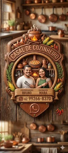 Casal cozinheiro e churrasqueiro para seu evento 