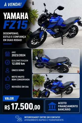 Vendo FZ15 2023/2024- Moto em excelente estado - Apenas venda.