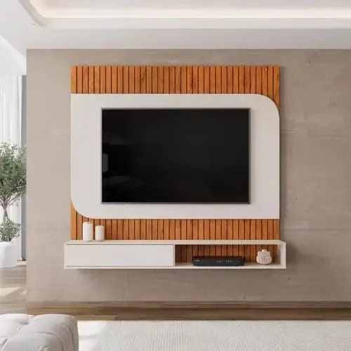 Painel Para TV Até 65 Polegadas Com Nichos DJ Móveis Tom Freijó Off White