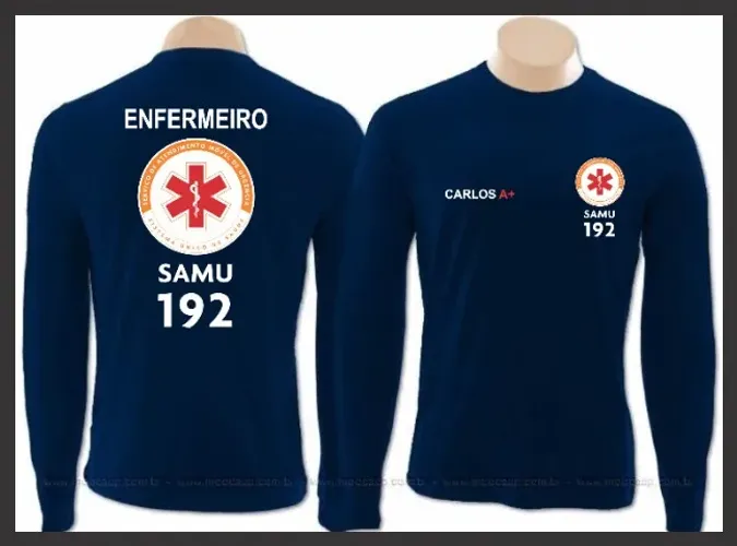 Camiseta manga longa SAMU Personalizada