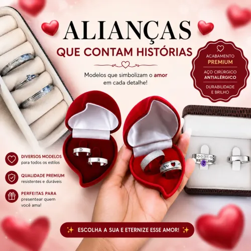 Alianças perfeitas para namoro - material premium - FSA
