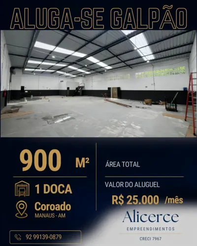 ALUGO GALPÃO NOVO NO COROADO 1200 M2