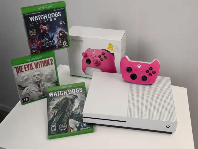 Xbox one s + controle do séries sx + jogos