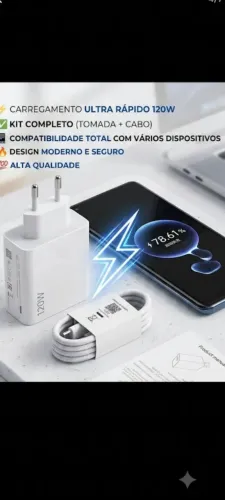 Carregador Ultra Rápido 120W Potente - Pronto Entrega