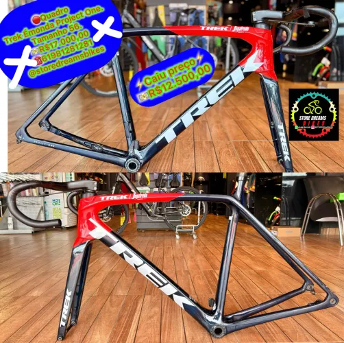 ?Caiu preço? ?R$12.500,00 ?Quadro Trek Émonda Project One. Tamanho 56. Segafredo, 