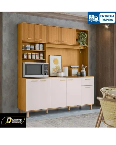 Armário de Cozinha Núria 9 Porta 1 Gaveta Pronta Entrega