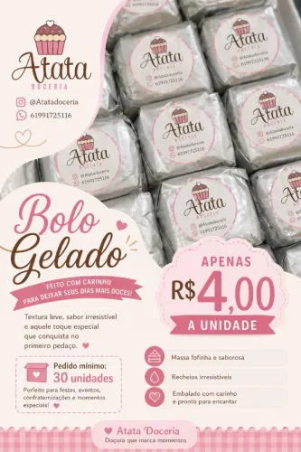Bolo gelado e saboroso 