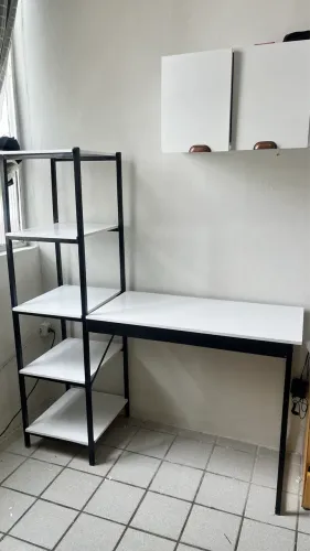 Escrivaninha/ mesa/ estante/ birô industrial em L