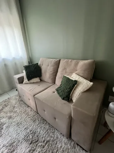 Sofá retrátil reclinável 2 lugares gardênia 180cm - Veludo Castor - Sorelle