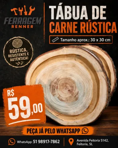 Tábua de carne Rústica